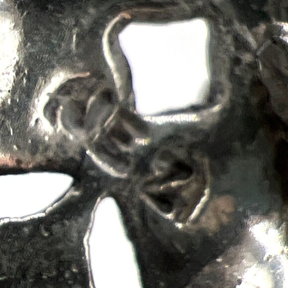 Vintage Jezlain JEZ Cross Brooch Pin Sterling Silver Oxidized Ornate Filigree - Picture 4 of 9